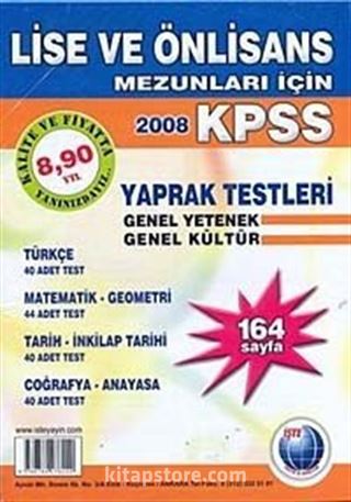 Kpss Lise ve Önlisans Mezunları İçin Yaprak Testleri