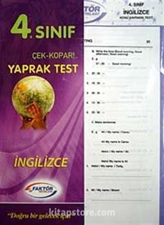 4. Sınıf Yaprak Test İngilizce