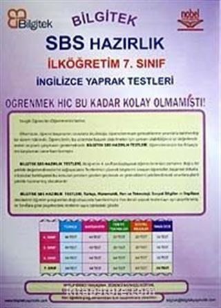 SBS Yaprak Testler 7.Sınıf İngilizce / Test-1(36 Test)