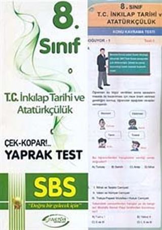 8. Sınıf T.C. İnkılap Tarihi ve Atatürkçülük Yaprak Test