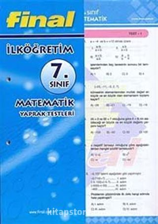 7. Sınıf Matematik Yaprak Testleri