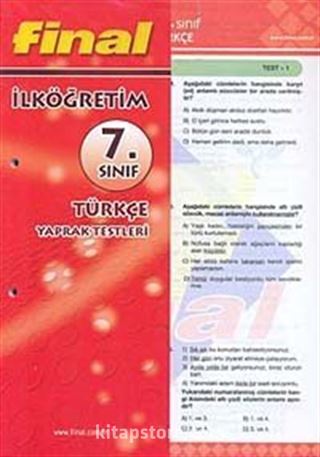 7. Sınıf Türkçe Yaprak Testleri