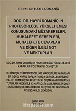 Doç. Dr. Hayri Domaniç'in Profesörlüğe Yükseltilmesi