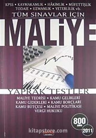 2011 KPSS Maliye Yaprak Testler 800 Soru