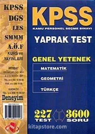 KPSS Genel Yetenek Yaprak Test