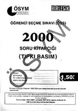 ÖSS 2000 Soru Kitapçığı (Tıpkı Basım)