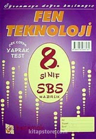 8. Sınıf SBS Hazırlık Fen Teknoloji Çek Kopar Yaprak Test