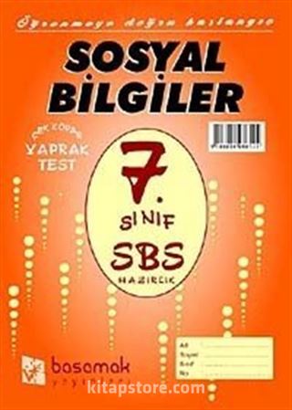 7. Sınıf SBS Hazırlık Sosyal Bilgiler Çek Kopar Yaprak Test