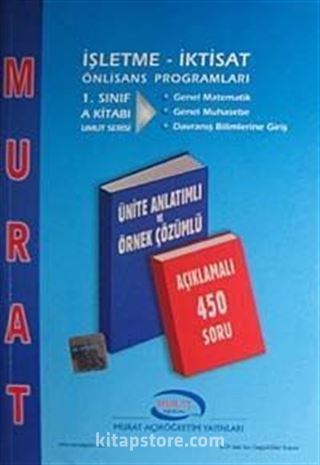 1. Sınıf A Kitabı İşletme İktisat Ön Lisans Programları