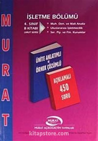 İşletme Bölümü 4. Sınıf B Kitabı