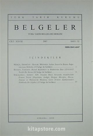 Belgeler Dergisi Sayı 32