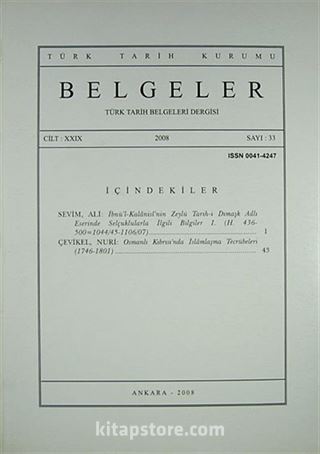 Belgeler Dergisi Sayı 33