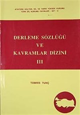 Derleme Sözlüğü ve Kavramlar Dizini III