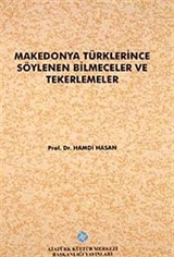 Makedonya Türklerince Söylenen Bilmeceler ve Tekerlemeler