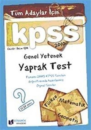 Tüm Adaylar İçin KPSS Genel Yetenek Yaprak Test 2010