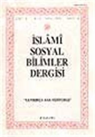 İslami Sosyal Bilimler Dergisi 1995 Cilt:3 Sayı:4