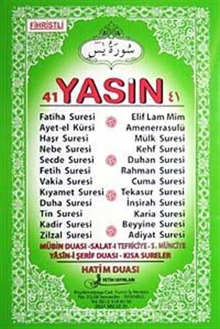 41 Yasin Fihristli (Rahle Boy) Yeşil Kapak