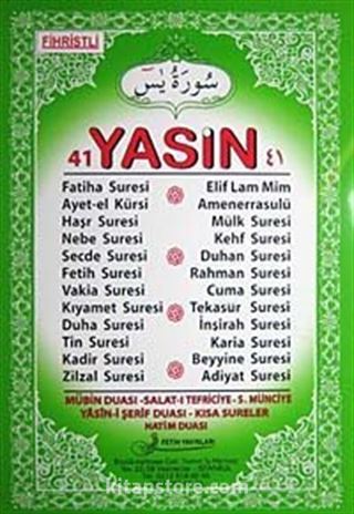 41 Yasin Fihristli (Cami Boy) Yeşil Kapak