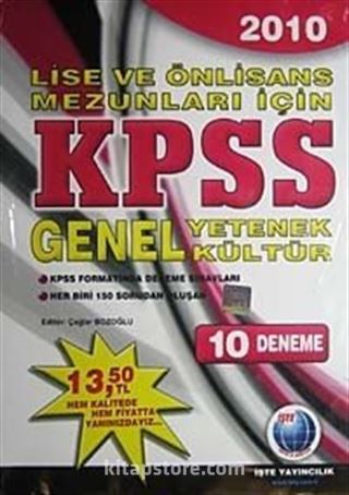 2010 Lise ve Önlisans Mezunları İçin KPSS Genel Yetenek-Genel Kültür 10 Deneme