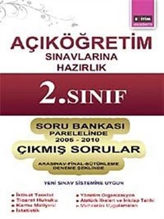 Açıköğretim Sınavlarına Hazırlık 2. Sınıf Soru Bankası Paralelinde 2005-2010 Çıkmış Sorular