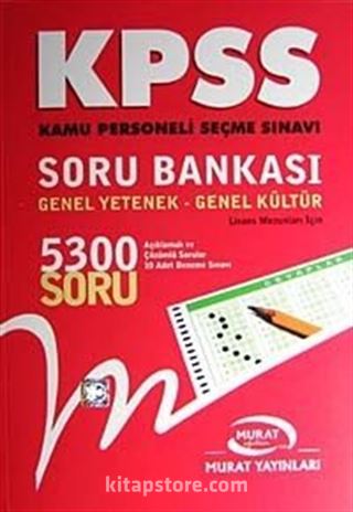 KPSS Genel Yetenek-Genel Kültür Soru Bankası 5300 Soru