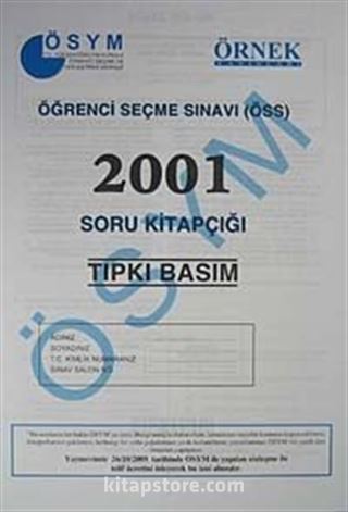 ÖSS 2001 Soru Kitapçığı (Tıpkı Basım)