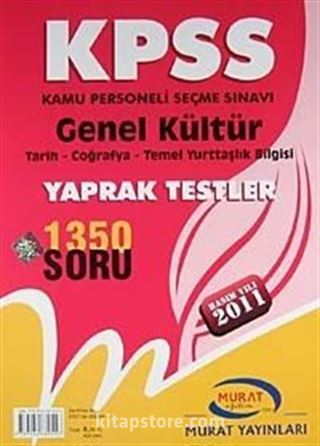 KPSS Genel Kültür Yaprak Testler (Tarih-Coğrafya-Temel Yurttaşlık Bilgisi) (1350 Soru)