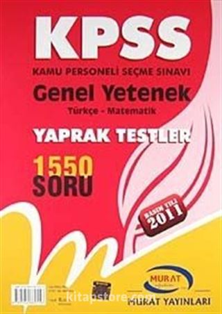 KPSS Genel Yetenek Yaprak Testler ( Türkçe Matematik) (1550 Soru)