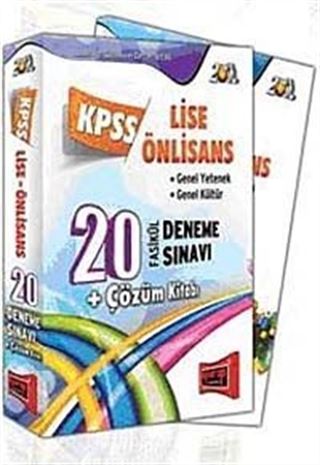 2012 KPSS Lise Önlisans 20 Deneme Sınavı+Çözüm Kitabı