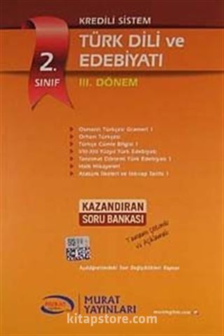 2. Sınıf Kredili Sistem Türk Dili ve Edebiyatı III. Dönem