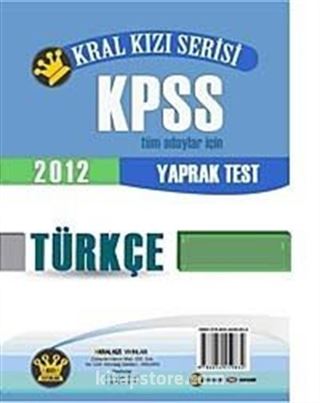 2012 KPSS Kral Kızı Serisi Türkçe Yaprak Test