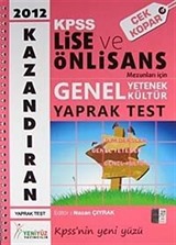 2012 KPSS Lise ve Önlisans Mezunları İçin Genel Yetenek-Genel Kültür Yaprak Test