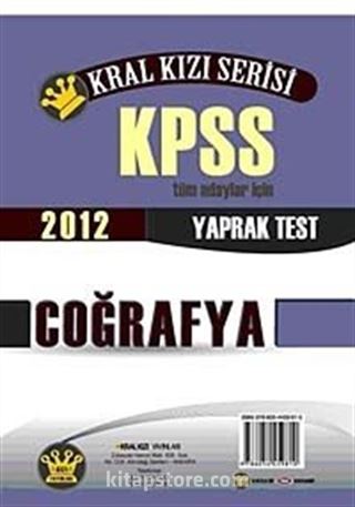 2012 KPSS Kral Kızı Serisi Coğrafya Yaprak Test