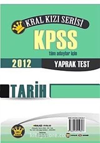 2012 KPSS Kral Kızı Serisi Tarih Yaprak Test