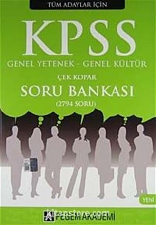 2012 KPSS Genel Yetenek - Genel Kültür Çek Kopar Soru Bankası (2794 Soru)