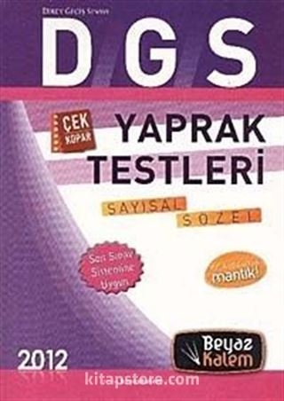 2012 DGS Çek Kopar Sayısal Sözel Yaprak Testleri