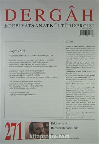 Dergah Edebiyat Sanat Kültür Dergisi Sayı:271 Eylül 2012