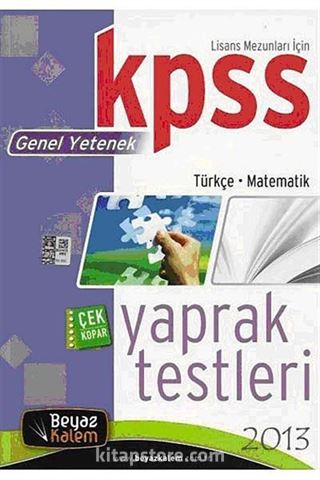 2013 KPSS Genel Yetenek Türkçe-Matematik Yaprak Testleri