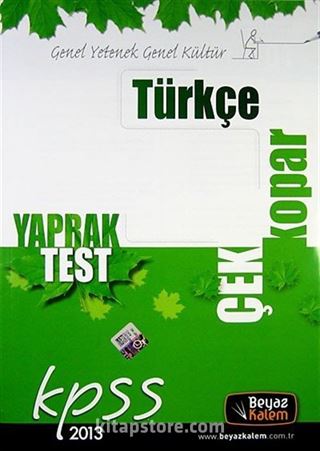 2013 KPSS Türkçe Genel Yetenek Genel Kültür Çek Kopar Yaprak Test