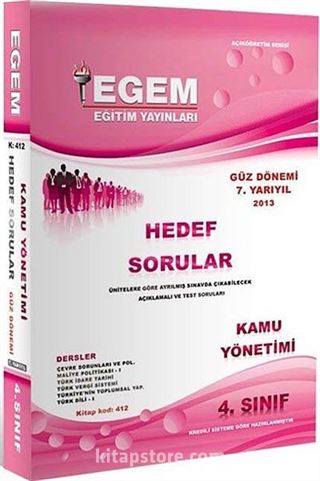 4. Sınıf Kamu Yönetimi Hedef Sorular - Güz Dönemi (7. Yarıyıl)