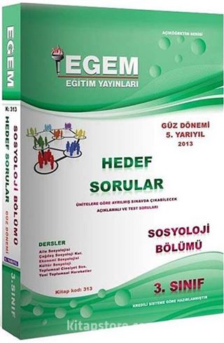 2013 3. Sınıf Sosyoloji Hedef Sorular-Güz Dönemi (5. yarıyıl)