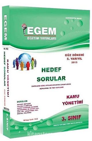 3. Sınıf Kamu Yönetimi Hedef Sorular Güz Dönemi (5. Yarıyıl)