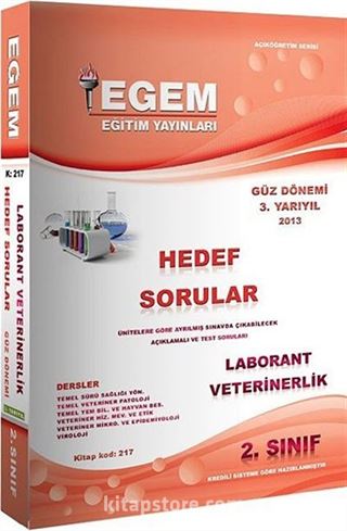 2. Sınıf Laborant Veterinerlik Hedef Sorular Güz Dönemi 3. Yarıyıl (Kitap Kodu:217)