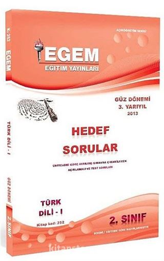 Türk Dili-1 Hedef Sorular Güz Dönemi 3. Yarıyıl (Kitap Kodu:252)