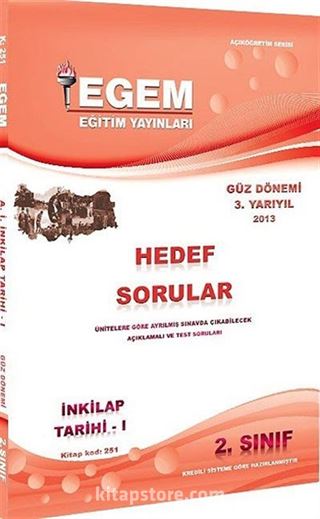 2. Sınıf İnkilap Tarihi-1 Hedef Sorular Güz Dönemi 3. Yarıyıl (Kitap Kodu:251)