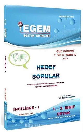 İngilizce-1 Hedef Sorular Güz Dönemi (1 ve 5. Yarıyıl) (Kitap Kod:158)