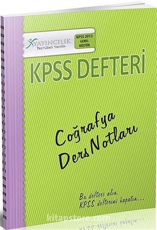 2013 KPSS Defteri Genel Kültür Coğrafya Ders Notları