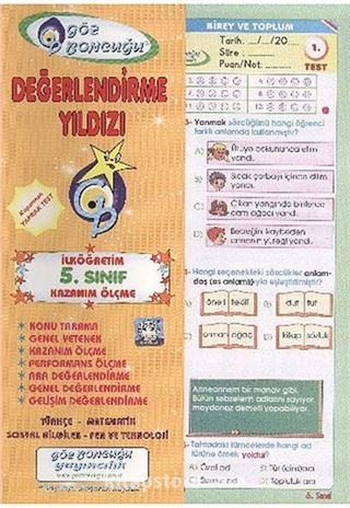 5. Sınıf Değerlendirme Yıldızı Yaprak Test