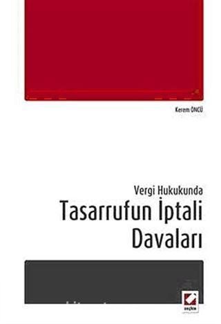 Vergi Hukukunda Tasarrufun İptali Davaları