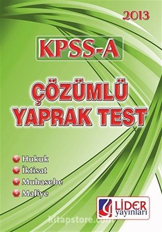 2013 KPSS-A Çözümlü Yaprak Test